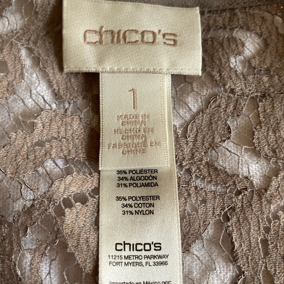 Chico’s Tan Lace Tunic Size1 - Picture 6 of 7